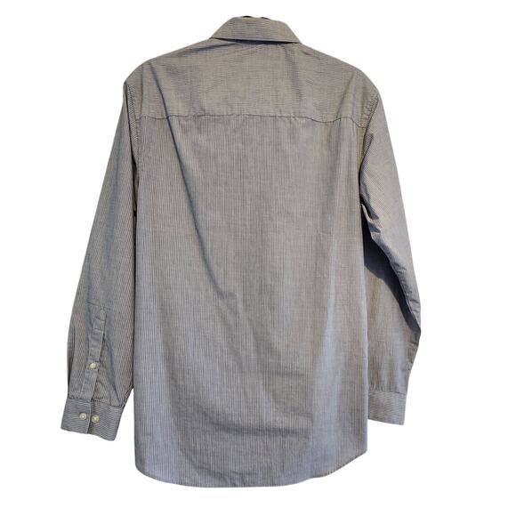 Unlisted by Kenneth Cole Button-down Dress Shirt, Slim Fit 15/15.5 Blue White - Picture 9 of 11